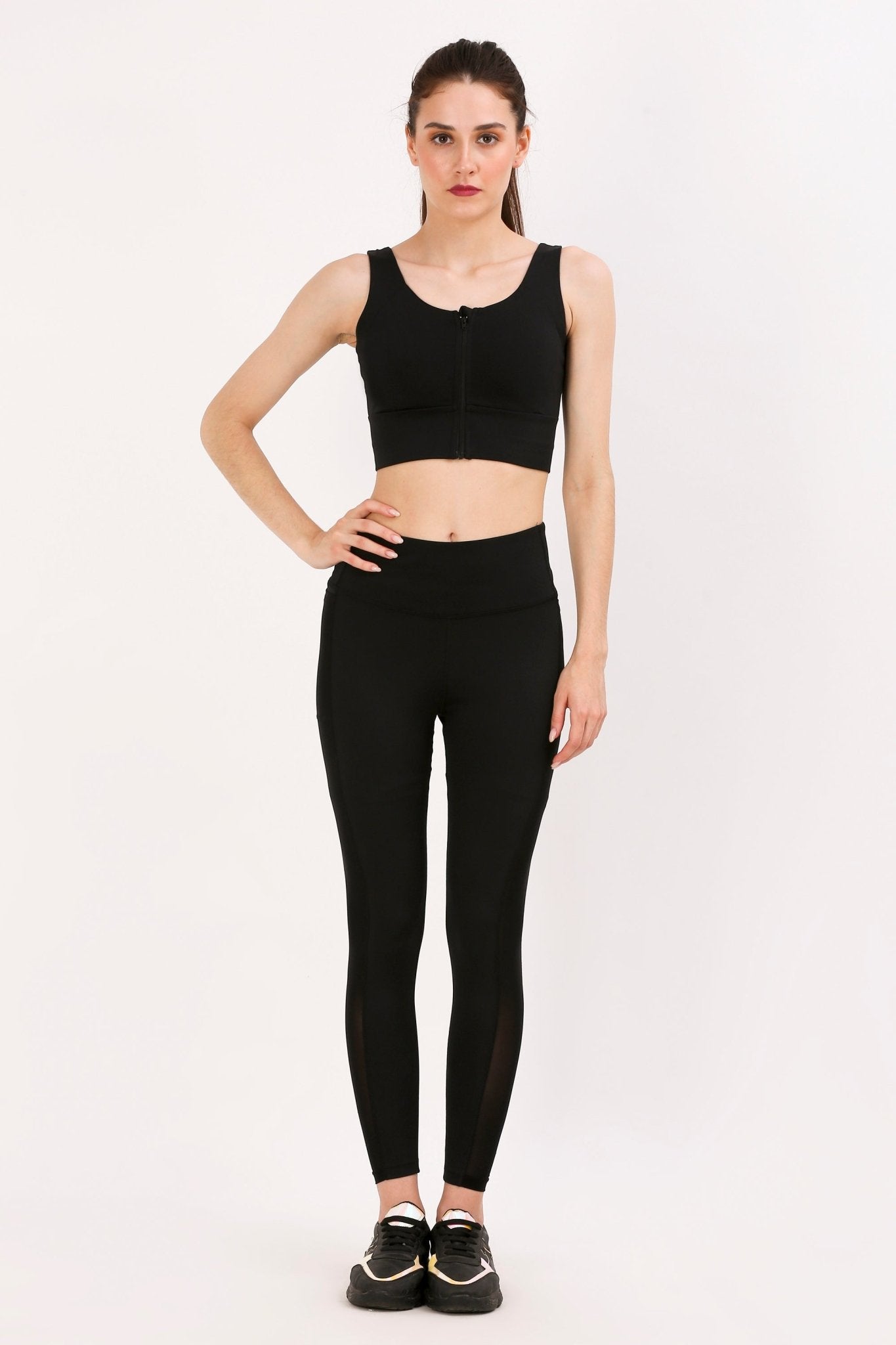 Black crop top combo - Purple Fit
