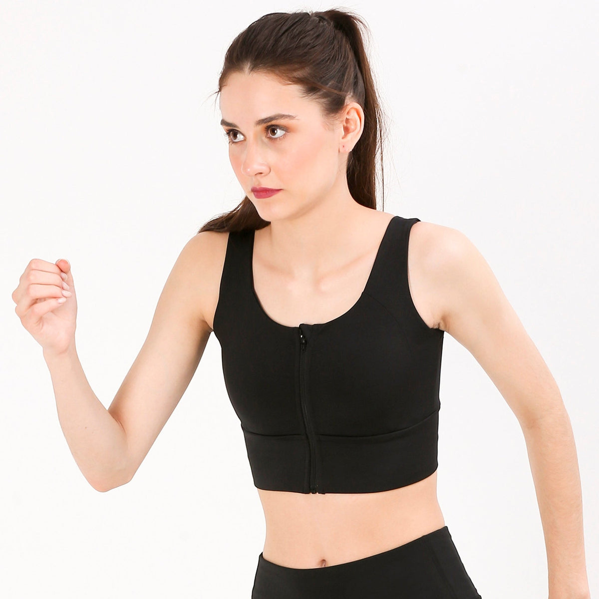 Black Sports Bra - Purple Fit